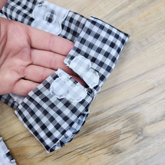 🔺️Alfred Dunner Black & White Checkmate Button Top Petite Medium - Picture 6 of 10